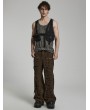 Punk Rave Black Gothic Doomsday Punk Asymmetric Vest for Men