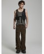 Punk Rave Black Gothic Doomsday Punk Asymmetric Vest for Men