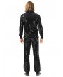 Pentagramme Black Sequin Gothic Heavy Metal Rock Long Sleeve Shirt for Men