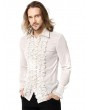 Pentagramme White Gothic Vintage Disco Jabot Long Sleeve Shirt for Men