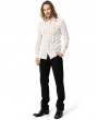 Pentagramme White Gothic Vintage Disco Jabot Long Sleeve Shirt for Men