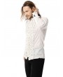 Pentagramme White Gothic Vintage Disco Jabot Long Sleeve Shirt for Men