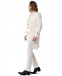 Pentagramme White Brocade Vintage Victorian Gothic Party Coat for Men