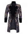 Pentagramme Blue Printing Pattern Vintage Gothic Party Swallow Tail Jacket for Men