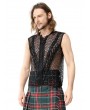 Pentagramme Black Gothic Punk Fishnet Sleeveless T-Shirt for Men