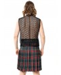 Pentagramme Black Gothic Punk Fishnet Sleeveless T-Shirt for Men