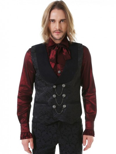 Pentagramme Black Retro Gothic Aristocratic Waistcoat for Men