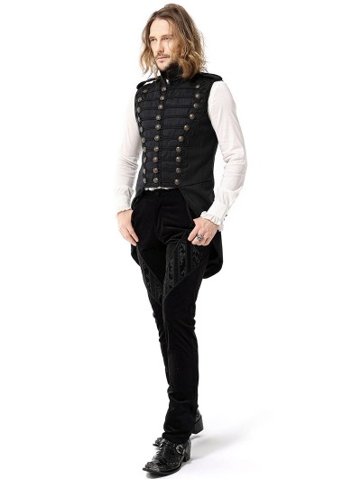 Pentagramme Black Retro Gothic Steampunk Uniform Style Waistcoat for Men