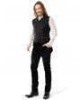 Pentagramme Black Brocade Vintage Gothic Steampunk Tailcoat Vest for Men