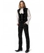 Pentagramme Black Brocade Gothic Victorian Party Vest for Men