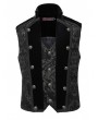 Pentagramme Black Brocade Gothic Victorian Party Vest for Men