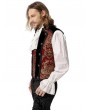 Pentagramme Red Brocade Gothic Victorian Party Vest for Men