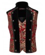 Pentagramme Red Brocade Gothic Victorian Party Vest for Men