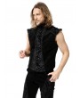 Pentagramme Black Gothic Steampunk Victorian Brocade Pattern Vest for Men