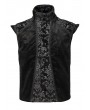 Pentagramme Black Gothic Steampunk Victorian Brocade Pattern Vest for Men