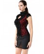 Pentagramme Red Vintage Gothic Cap Sleeve Lace Top for Women