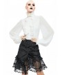 Pentagramme Black Velvet Gothic Vintage Asymmetrical Ruffle Short Skirt