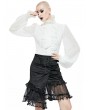 Pentagramme Black Velvet Gothic Vintage Asymmetrical Ruffle Short Skirt