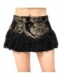 Pentagramme Gold and Black Gothic Jacquard Embellished Short Skirt