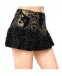 Pentagramme Gold and Black Gothic Jacquard Embellished Short Skirt