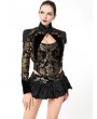 Pentagramme Gold and Black Gothic Jacquard Sexy Mini Skirt