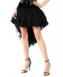 Pentagramme Black Gothic Lace Up Ruffle High-Low Skirt