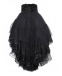 Pentagramme Black Gothic Lace Up Ruffle High-Low Skirt