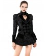 Pentagramme Black Vintage Jacquard Gothic Tailcoat for Women