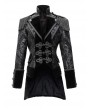 Pentagramme Black Vintage Jacquard Gothic Tailcoat for Women
