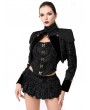 Pentagramme Black Gothic Jacquard Open Front Bolero Jacket for Women