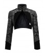 Pentagramme Black Gothic Jacquard Open Front Bolero Jacket for Women