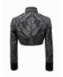 Pentagramme Black Gothic Jacquard Open Front Bolero Jacket for Women