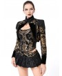 Pentagramme Gold Gothic Jacquard Open Front Bolero Jacket for Women