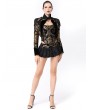 Pentagramme Gold Gothic Jacquard Open Front Bolero Jacket for Women