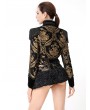 Pentagramme Gold Gothic Jacquard Open Front Bolero Jacket for Women