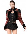 Pentagramme Red Gothic Jacquard Open Front Bolero Jacket for Women