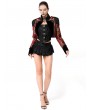 Pentagramme Red Gothic Jacquard Open Front Bolero Jacket for Women