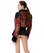 Pentagramme Red Gothic Jacquard Open Front Bolero Jacket for Women