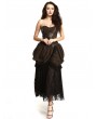 Pentagramme Brown Gothic Steampunk Strapless Long Party Dress