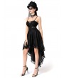 Pentagramme Black Gothic Sexy Embroidered Lace High-Low Party Dress