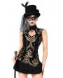 Pentagramme Gold Vintage Gothic Baroque Jacquard Pattern Waistcoat for Women