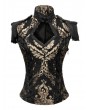 Pentagramme Gold Vintage Gothic Baroque Jacquard Pattern Waistcoat for Women