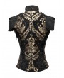 Pentagramme Gold Vintage Gothic Baroque Jacquard Pattern Waistcoat for Women