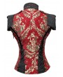 Pentagramme Red Vintage Gothic Baroque Jacquard Pattern Waistcoat for Women