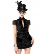 Pentagramme Black Gothic Baroque Style Brocade Tailed Waistcoat for Women