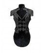 Pentagramme Black Gothic Baroque Style Brocade Tailed Waistcoat for Women
