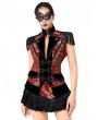 Pentagramme Red Gothic Baroque Style Brocade Tailed Waistcoat for Women