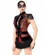 Pentagramme Red Gothic Baroque Style Brocade Tailed Waistcoat for Women