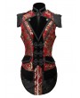 Pentagramme Red Gothic Baroque Style Brocade Tailed Waistcoat for Women