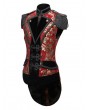 Pentagramme Red Gothic Baroque Style Brocade Tailed Waistcoat for Women